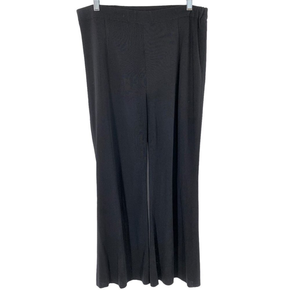 Exclusively MISOOK Black Acrylic Knit Straight Leg Pants Size PL Petite Large